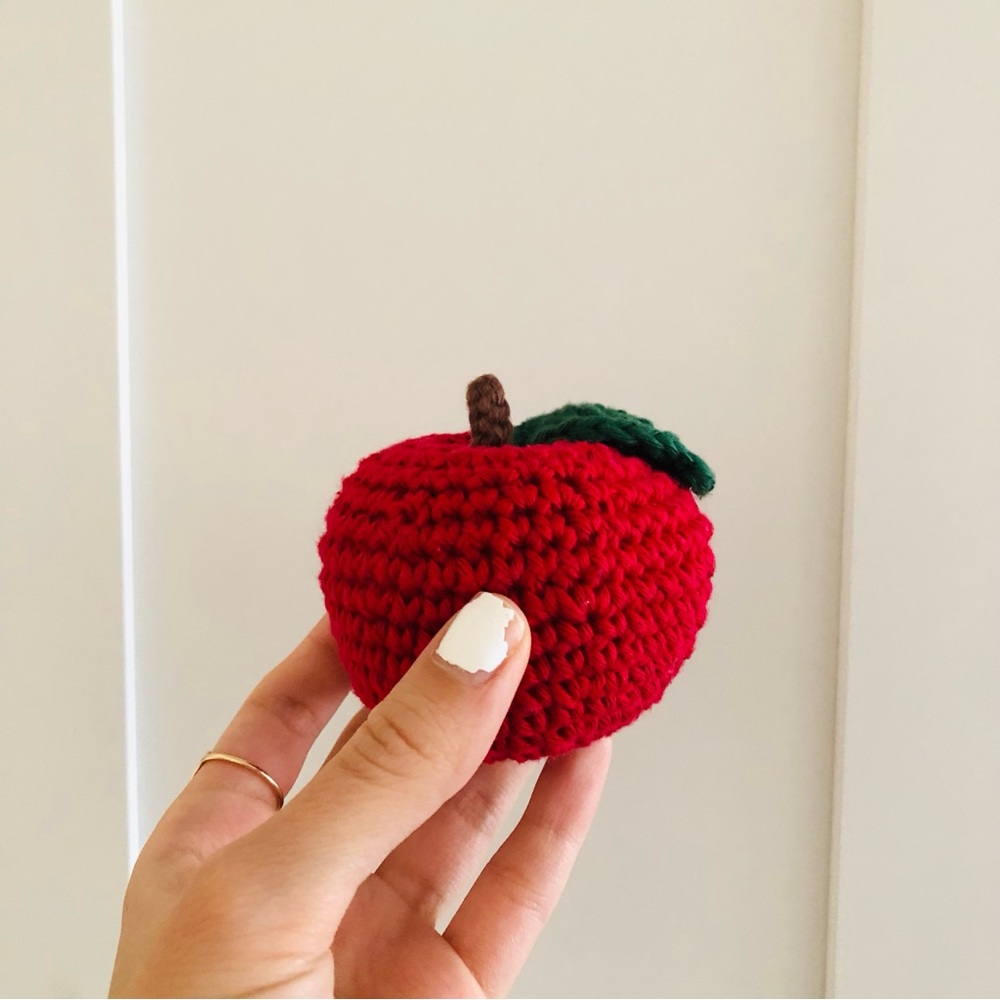 Crochet Apple Handmade Toys Amigurumi Toy Foods Pretend Play Crochet Toys